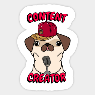 Cute pug dog is a content creator Sticker